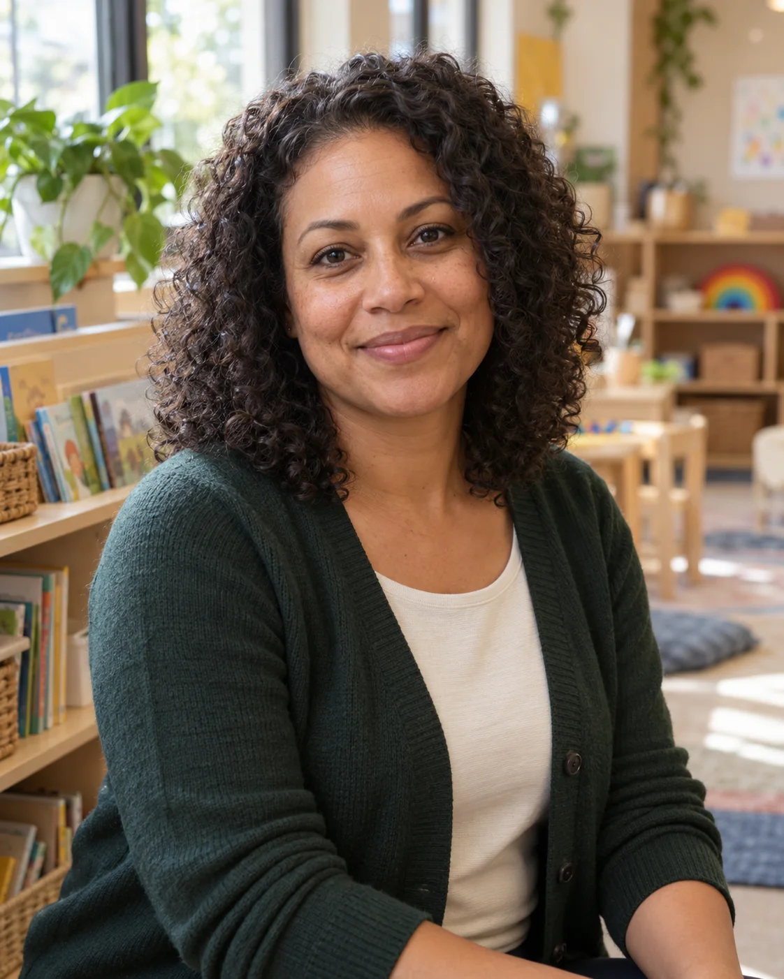 AI-generated portrait of a fictional early-years educator