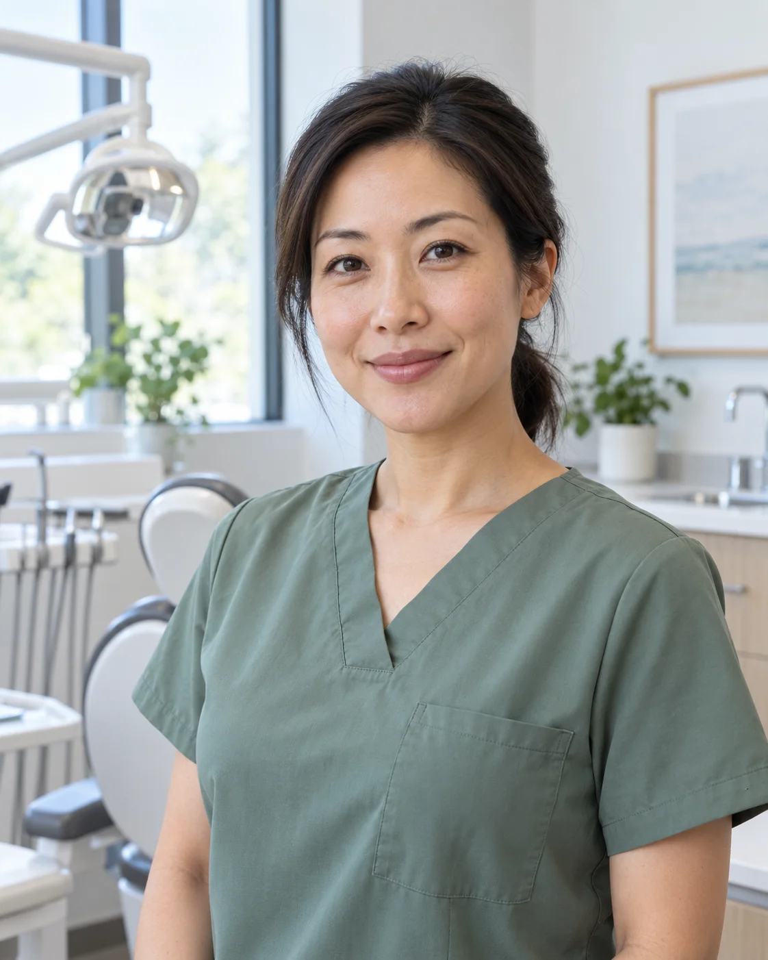 AI-generated portrait of a fictional dental practitioner