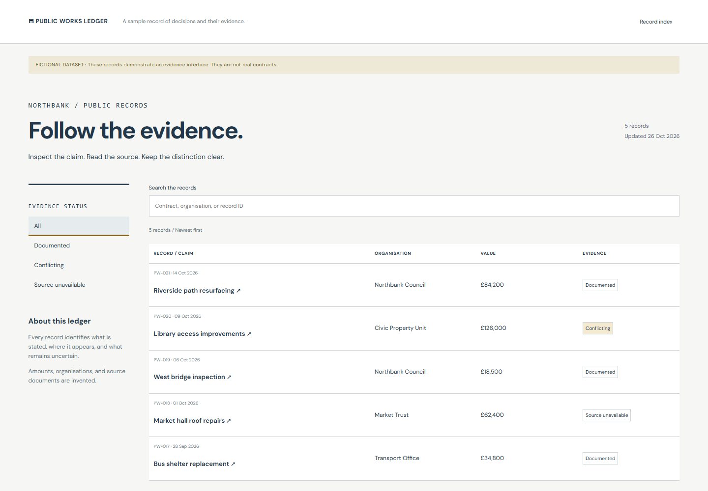 Evidence Ledger desktop reference
