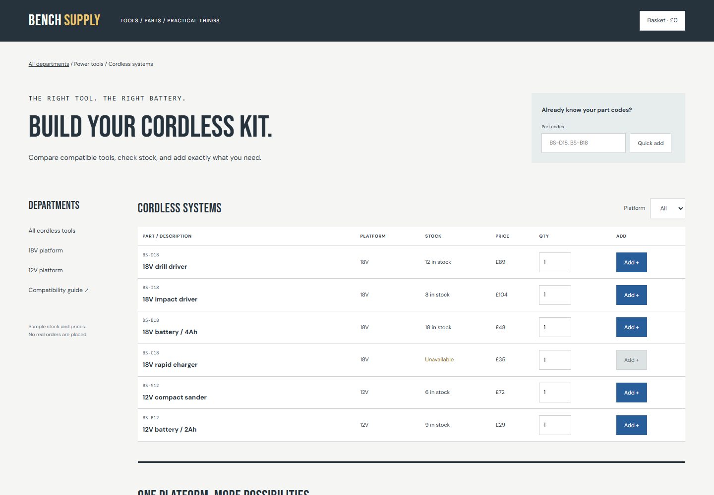 Utility Storefront desktop reference
