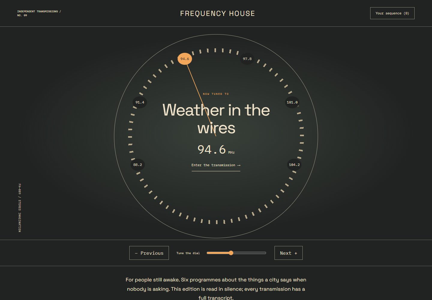 Frequency House desktop reference